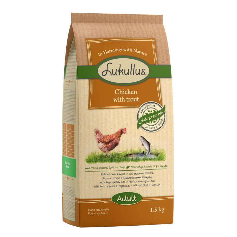 Lukullus Kaltgepresste Huhn & Forelle - Sparpaket: 4 x 1,5 kg von Lukullus