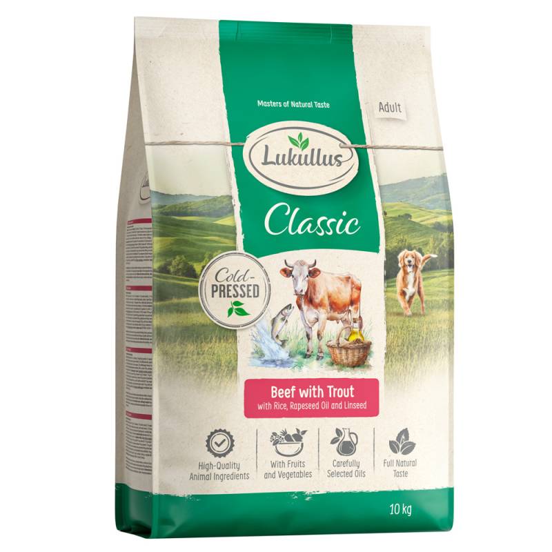 Lukullus Kaltgepresst Rind & Forelle - Sparpaket: 2 x 10 kg: neue Rezeptur Lukullus Kaltgepresst Rind & Forelle - Sparpaket: 2 x 10 kg: neue Rezeptur von Lukullus