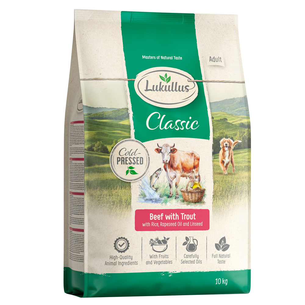 Lukullus Kaltgepresst Rind & Forelle - Sparpaket: 2 x 10 kg: neue Rezeptur von Lukullus