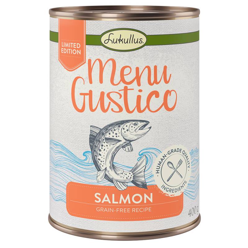 Lukullus Menu Gustico - Lachs mit Karotte, Luzerne und Spinat - 6 x 400 g von Lukullus