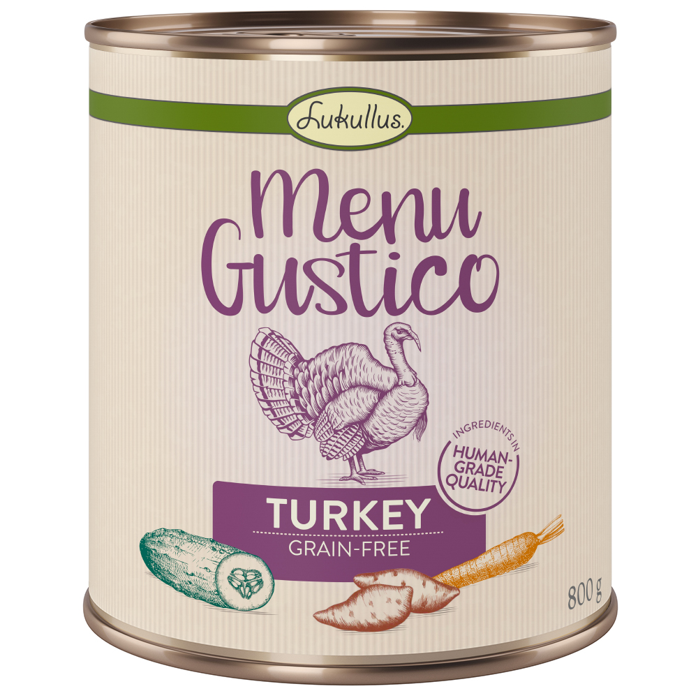 Lukullus Menu Gustico - Pute mit Süßkartoffel, Zucchini und Karotten - 6 x 800 g von Lukullus