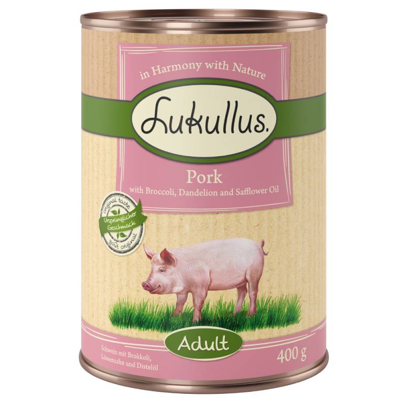 Lukullus Naturkost Adult Getreidefrei 6 x 400 g - Schwein von Lukullus