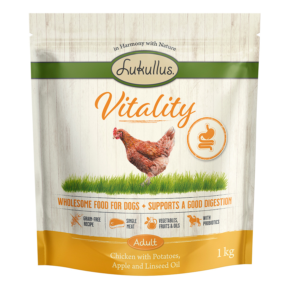 Lukullus Vitality Unterstützung der Verdauung: Huhn (getreidefrei) - 1 kg von Lukullus