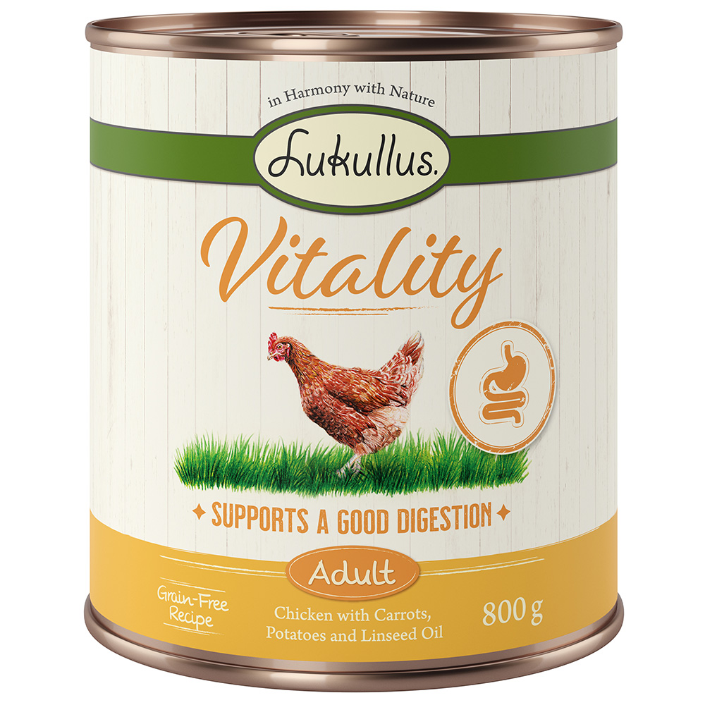 Unterstützung der Verdauung: Huhn (getreidefrei) - 6 x 800 g von Lukullus