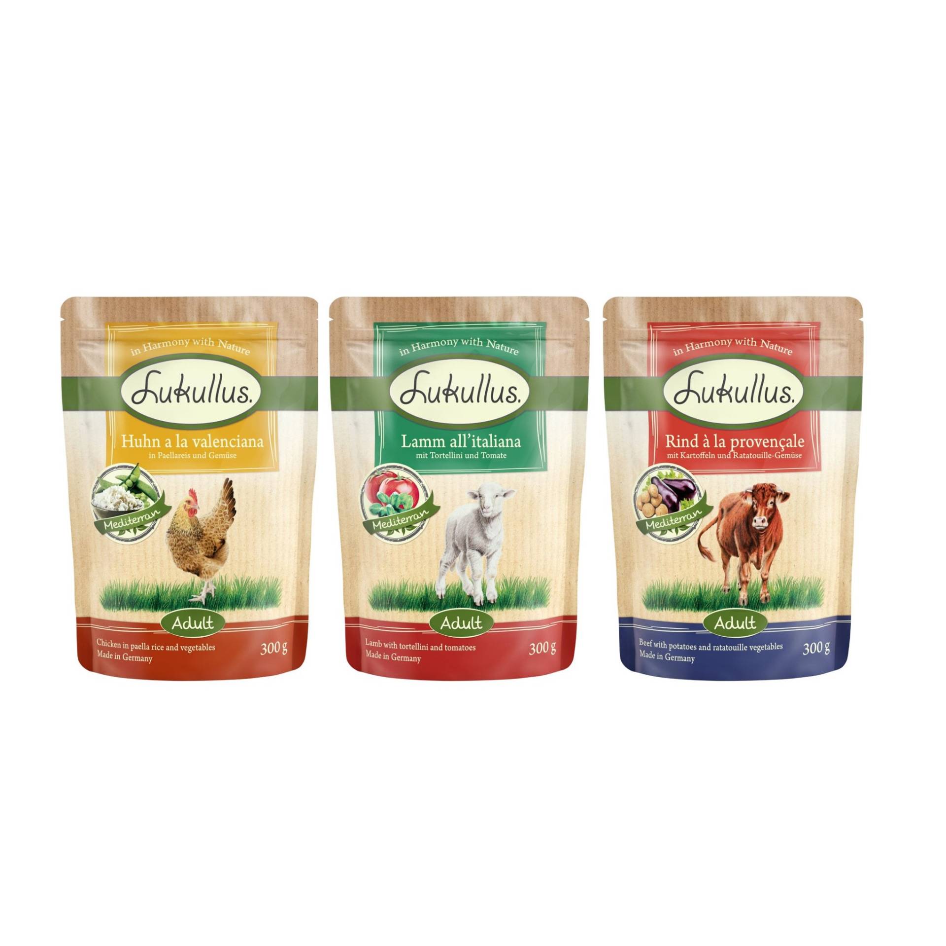 Probiermix Lukullus Naturkost Adult - 6 x 300 g Frischebeutel Mediterran Probiermix Lukullus Naturkost Adult - 6 x 300 g Frischebeutel Mediterran von Lukullus