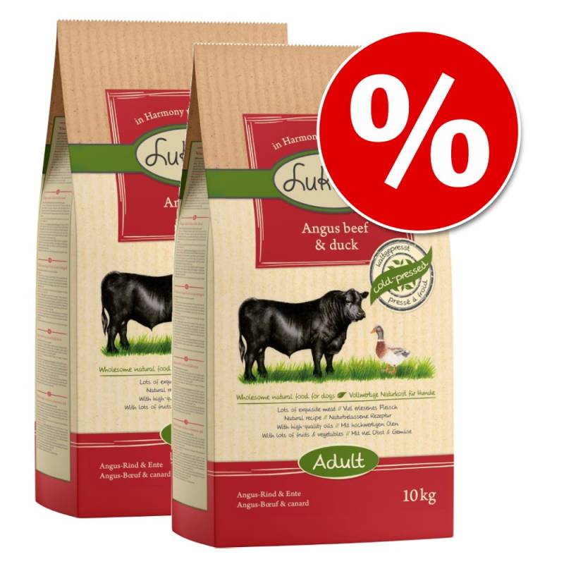 Sparpaket Lukullus 2 x 10/15 kg - Adult Barbarie-Ente & Lamm (2 x 10 kg) von Lukullus