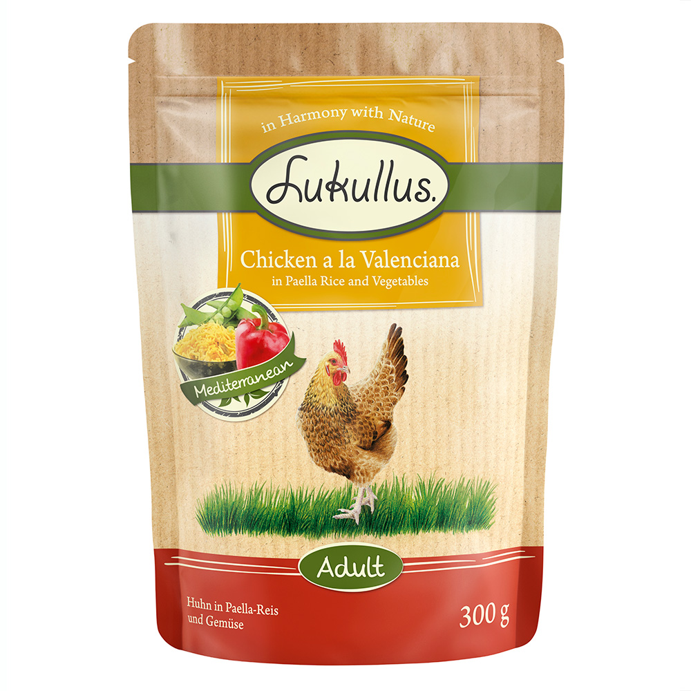 Sparpaket Lukullus Frischebeutel 48 x 300 g - Huhn in Paella-Reis und Gemüse Sparpaket Lukullus Frischebeutel 48 x 300 g - Huhn in Paella-Reis und Gemüse von Lukullus