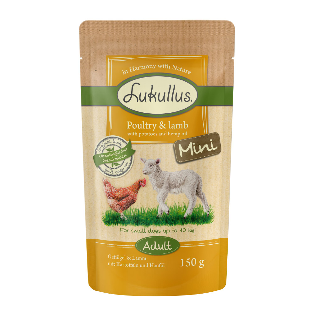 Sparpaket Lukullus Mini Frischebeutel 24 x 150 g - Geflügel & Lamm Sparpaket Lukullus Mini Frischebeutel 24 x 150 g - Geflügel & Lamm von Lukullus