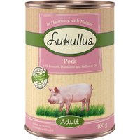 Sparpaket Lukullus Naturkost 24 x 400 g - Adult Schwein (getreidefrei) von Lukullus