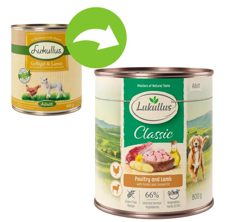 Sparpaket Lukullus Naturkost 24 x 800 g - Adult Mixpaket 1 (4 Sorten) von Lukullus