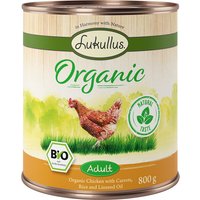 Sparpaket Lukullus Organic 12 x 800 g - Adult Huhn mit Karotte (glutenfrei) von Lukullus