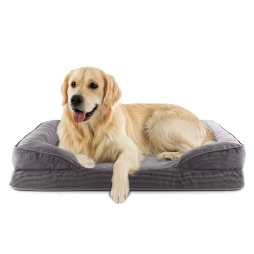 Lumaland orthopädisches Hundebett aus Cord | ergonomisches Hundesofa 110x75 cm - für große Hunde | Boden rutschfest | Füllung und Bezug waschbar | Hundekörbchen mit Memory Schaumstoff Lumaland orthopädisches Hundebett aus Cord | ergonomisches Hundesofa 110x75 cm - für große Hunde | Boden rutschfest | Füllung und Bezug waschbar | Hundekörbchen mit Memory Schaumstoff von Lumaland
