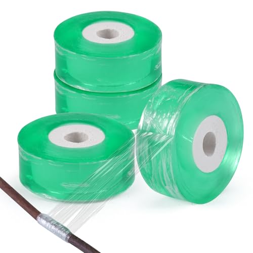 4 Stück Grün Veredelungsband Selbstklebend,2cm Selbstklebendes und Transparent Veredelungsband,100m Dehnbares Veredelungstape,Veredlungsband für Obstbäume,für Restaurierung von Blumen,Transplantaten von LuminaryLair