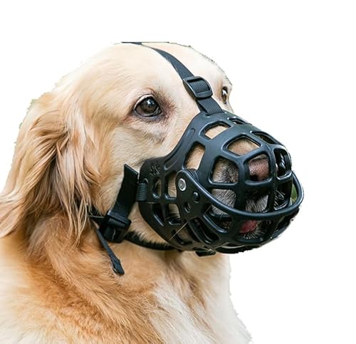 Hundemaulkorb, Korbmaulkorb für Hunde, atmungsaktive Mundabdeckung und verstellbarer Riemen, verwendet für Beißen, Bellen und Kauen, geeignet für kleine, mittelgroße und große Hunde, erlaubt zu essen, Hundemaulkorb, Korbmaulkorb für Hunde, atmungsaktive Mundabdeckung und verstellbarer Riemen, verwendet für Beißen, Bellen und Kauen, geeignet für kleine, mittelgroße und große Hunde, erlaubt zu essen, von Luminexia