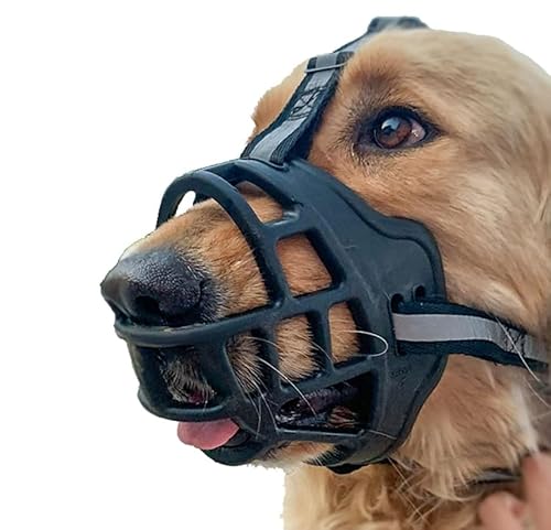 Maulkorb für Hunde, Schnauze für Hunde, mit atmungsaktivem Band, sichere und bequeme Passform, verhindert Bisse, Kauen und Bellen, verstellbar für kleine, mittlere, große Hunde, 18 – 35 cm, 3,5 – 50 Maulkorb für Hunde, Schnauze für Hunde, mit atmungsaktivem Band, sichere und bequeme Passform, verhindert Bisse, Kauen und Bellen, verstellbar für kleine, mittlere, große Hunde, 18 – 35 cm, 3,5 – 50 von Luminexia