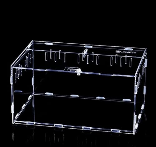 Reptilien-Zuchtbox aus Acryl mit Magnetschnalle,transparente Reptilien-Futterbox,Terrarium Käfig-Tank für Insekten-Vogelspinnen,Amphibien,Raupen,Schnecke von Luminexia