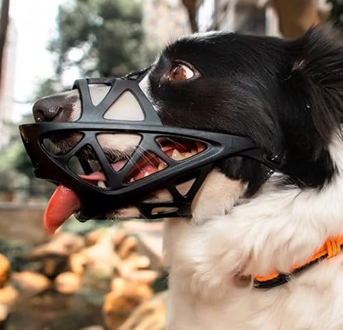 Weicher Hundemaulkorb mit Kopfband und verstellbarer Schlaufe, atmungsaktiver Maulkorb, kein Scheuern mehr, Maulkorb für kleine, mittelgroße und große Hunde, um Bellen, Beißen und Kauen zu verhindern, Weicher Hundemaulkorb mit Kopfband und verstellbarer Schlaufe, atmungsaktiver Maulkorb, kein Scheuern mehr, Maulkorb für kleine, mittelgroße und große Hunde, um Bellen, Beißen und Kauen zu verhindern, von Luminexia