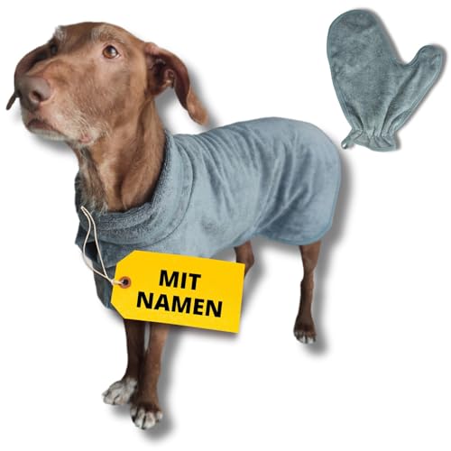 Bademantel Set für Hunde, Hundebademantel und Handschuh aus Mikrofaser für kleine,mittlere und große Hunde - Grau Badetuch Hund Hundehandtuch schnell trocknend, super saugfähig, für Hunde und Katzen Bademantel Set für Hunde, Hundebademantel und Handschuh aus Mikrofaser für kleine,mittlere und große Hunde - Grau Badetuch Hund Hundehandtuch schnell trocknend, super saugfähig, für Hunde und Katzen von Luminoza
