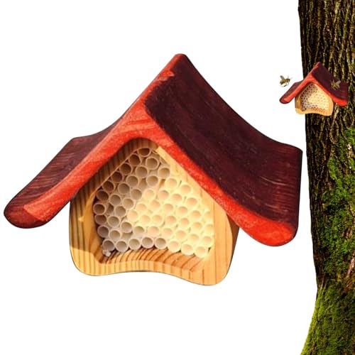 Bienenhaus, Nisthaus aus, Bestäuberhaus, Deko Bienenkasten, Bienenhäuser für Garten und Imker von Lumiscent