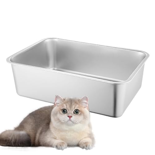Big Cat Box, Metalltablett Katzentoilette, antihaftbeschichtete Katzen-Boxen, spritzwassergeschützte Box für große und kleine Katzen, Kaninchen Big Cat Box, Metalltablett Katzentoilette, antihaftbeschichtete Katzen-Boxen, spritzwassergeschützte Box für große und kleine Katzen, Kaninchen von Lumiscent