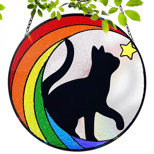 Gedenkstätte für Hunde, Engel, Hund, Katze, Gedenkschmuck für Haustiere, Trauer, Schwarze Katze, Fensterdekoration für Zimmer, Gärten und den Innenbereich Gedenkstätte für Hunde, Engel, Hund, Katze, Gedenkschmuck für Haustiere, Trauer, Schwarze Katze, Fensterdekoration für Zimmer, Gärten und den Innenbereich von Lumiscent