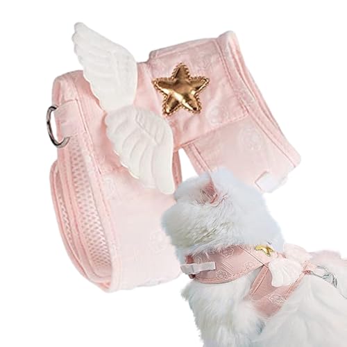 Katzengeschirr, niedliches Engelsflügel-Halsband-Set, Katzen-Engelsflügel-Leinen, Haustier-Trainingshalsband für Katze, Hund, Kaninchen und andere Kleintiere Katzengeschirr, niedliches Engelsflügel-Halsband-Set, Katzen-Engelsflügel-Leinen, Haustier-Trainingshalsband für Katze, Hund, Kaninchen und andere Kleintiere von Lumiscent
