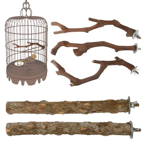 Vogelsitzstangen für Käfig – Vogelsitzstangen für Papageien | 5 x Vogel-Sitzstangen | natürliche -Sitzstange für Übungstraining | Papageienständer Käfigzubehör für Papageien, Sittiche, Lovebirds Vogelsitzstangen für Käfig – Vogelsitzstangen für Papageien | 5 x Vogel-Sitzstangen | natürliche -Sitzstange für Übungstraining | Papageienständer Käfigzubehör für Papageien, Sittiche, Lovebirds von Lumiscent