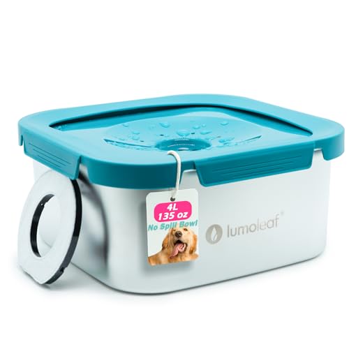 LumoLeaf 4 Liter 135 oz auslaufsicherer Hundewassernapf, Edelstahl, spritzwassergeschützt, maximale Kapazität 135 oz, Rutschfester, langsamer Wasserspender mit Ersatzfilter, Reisewassernapf für das LumoLeaf 4 Liter 135 oz auslaufsicherer Hundewassernapf, Edelstahl, spritzwassergeschützt, maximale Kapazität 135 oz, Rutschfester, langsamer Wasserspender mit Ersatzfilter, Reisewassernapf für das von LumoLeaf