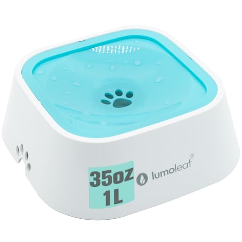 LumoLeaf Wassernapf für Hunde, 1L, Anti-Schwapp Fressnapf Hund Unterwegs, Kein Verschütten Auslaufsicher Auto Reise Trinknapf Wasserspender für Katzen Haustiere (Aqua) von LumoLeaf