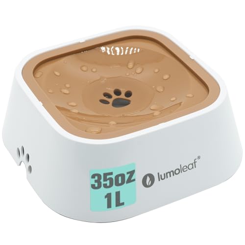LumoLeaf Wassernapf für Hunde, 1L, Anti-Schwapp Fressnapf Hund Unterwegs, Kein Verschütten Auslaufsicher Auto Reise Trinknapf Wasserspender für Katzen Haustiere (Braun 1L) von LumoLeaf