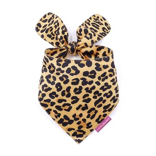 LunaMarie - Luxuriöse Geburtstagstücher für Haustiere, hochwertiges und seidiges Polygewebe, 100 % handgefertigt, individuelle Form, doppellagig (Leopard, XS) von LunaMarie