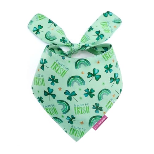 LunaMarie Luxuriöse Haustier-Geburtstags-Halstücher aus hochwertigem und seidigem Polygewebe, 100 % handgefertigt, individuelle Form, zweilagig (A Wee Bit Irish, Medium) von LunaMarie