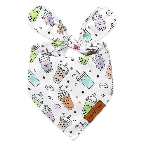 LunaMarie - Luxuriöse Haustier-Geburtstags-Halstücher – hochwertiges und seidiges Polygewebe | 100 % handgefertigt | individuelle Form, doppellagig (Boba, groß) von LunaMarie
