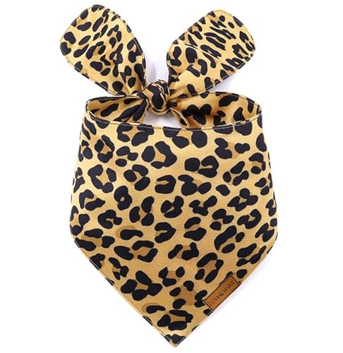 LunaMarie - Luxuriöse Haustier-Geburtstags-Halstücher – hochwertiges und seidiges Polygewebe | 100 % handgefertigt | individuelle Form, doppellagig (Leopard, Medium) von LunaMarie