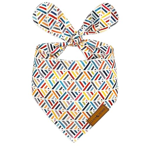 LunaMarie - Luxuriöse Haustier-Geburtstags-Halstücher – hochwertiges und seidiges Polygewebe | 100 % handgefertigt | individuelle Form, doppellagig (Xena, Medium) von LunaMarie