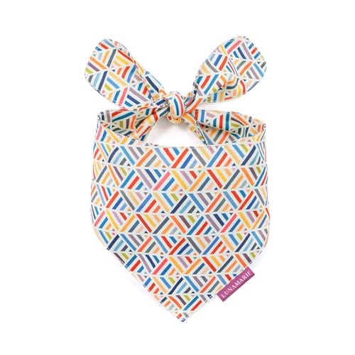 LunaMarie - Luxuriöse Hundehalstücher – niedliche, einzigartige Designs | hochwertiges und seidiges Polygewebe | 100 % handgefertigte, individuelle Form, zweilagig, wendbar, klein, mittel, groß (Xena, von LunaMarie