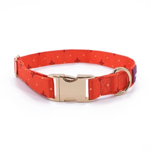 LunaMarie Luxuriöses Hundehalsband, bezaubernde Designs, perfekt für den Alltag oder besondere Anlässe (Glut, Größe M (nur Halsband)) von LunaMarie