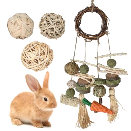 Kaninchen Spielzeug, Kaubälle,Hasen Zubehör Käfig Hängende Kauspielzeug,Geflochten Strohhalm Lustiges Spielzeug,Natürliche Kaubälle Zahnpflege,Für Kaninchen Chinchilla Meerschweinchen Kaninchen Spielzeug, Kaubälle,Hasen Zubehör Käfig Hängende Kauspielzeug,Geflochten Strohhalm Lustiges Spielzeug,Natürliche Kaubälle Zahnpflege,Für Kaninchen Chinchilla Meerschweinchen von Lunaanda