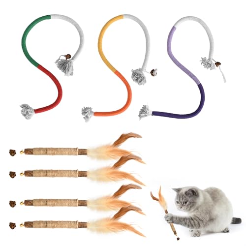 Lunaanda 7 Stück Katzen Spielzeug,Katzenminze Spielzeug,Beißseilen Für Katzen,Katzensticks,Kauspielzeug Katze Für Indoor-Katzen,Interaktives Katzenspielzeug Für Die Katzen Zahnpflege Lunaanda 7 Stück Katzen Spielzeug,Katzenminze Spielzeug,Beißseilen Für Katzen,Katzensticks,Kauspielzeug Katze Für Indoor-Katzen,Interaktives Katzenspielzeug Für Die Katzen Zahnpflege von Lunaanda