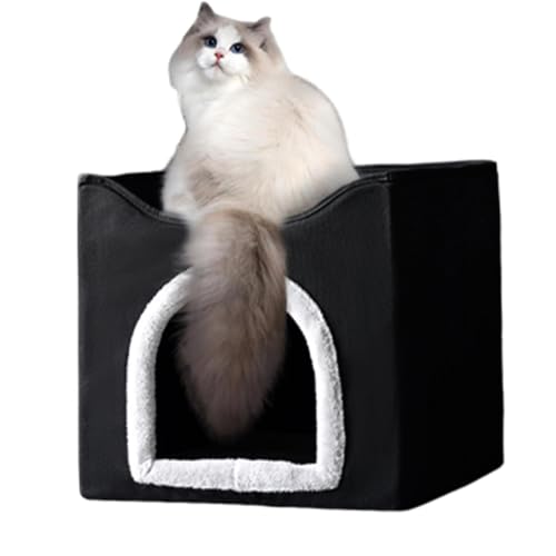 Faltbares Katzenhaus in Würfelform: kompakte Struktur, elegant, bequem, zum Schlafen mit Katzen, flexibler Einsatz, leicht zu verstauen, hochwertig, hygienisch, dekorativ, ideal für von Lunaobrik