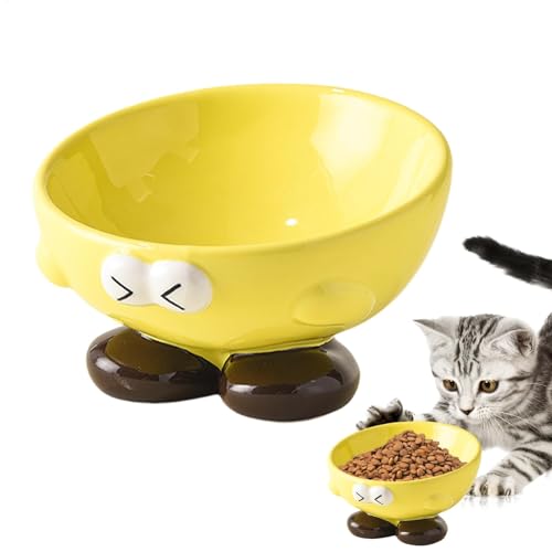 Lunaobrik Erhöhte Katzennäpfe | Erhöhter Futternapf für Haustiere, Keramikschale, Anti-Erbrechen, Haustier-Futternäpfe für kleine Welpen, mittelgroße Tiere von Lunaobrik