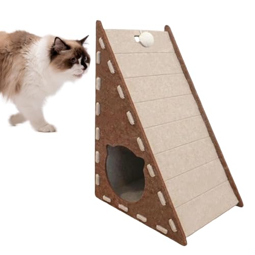 Lunaobrik Filzkatze Kratzer, vertikaler Katzenkratzer, Trianguläre vertikale integrierte Katzenkratzplatte, Wear-resistente Kätzchenklettermatten Nicht-Shedding-Filzkratzer für den Innengebrauch von Lunaobrik