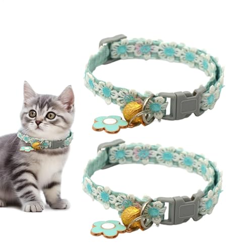 Lunaobrik Kätzchen-Halsband, 2 x Kätzchen-Welpen, mit Schnalle, verstellbar, weich, für kleine Rassen, im Freien von Lunaobrik