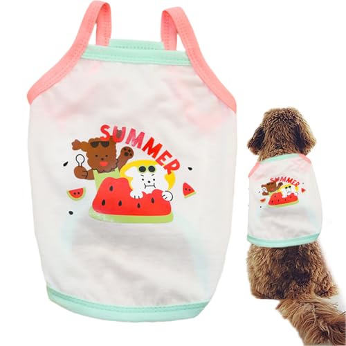 Lunaobrik Kleine Welpenkleidung, Hundehemd - Haustierkleidung für kleine Hunde,Ärmelloses stilvoller Leichter, atmungsaktivem Cat -Anzug für Camping Beach Wandertraining von Lunaobrik