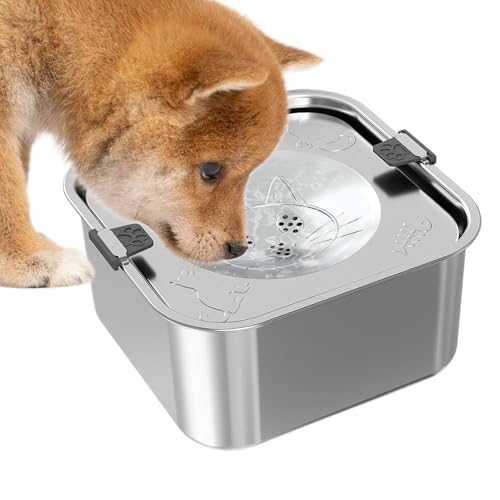 Lunaobrik Slobber Stopper Hundetrinknapf - Edelstahl Trinkbrunnen Für Katzen Mit 3L Fassungsvermögen | Großvolumiger Napf Für Camping Zuhause Reisen Zwinger Auto Garten Welpen Terrasse Lunaobrik Slobber Stopper Hundetrinknapf - Edelstahl Trinkbrunnen Für Katzen Mit 3L Fassungsvermögen | Großvolumiger Napf Für Camping Zuhause Reisen Zwinger Auto Garten Welpen Terrasse von Lunaobrik