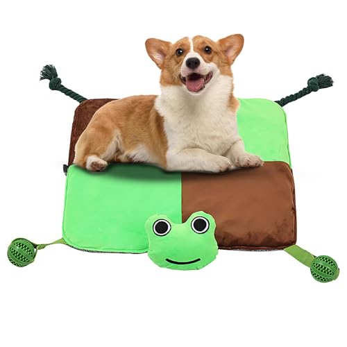 Lunaobrik Treat Mat für Hunde Schnüffelmatte – Buntes Kaninchen-Futter-Pad | Interaktive langsame Fütterungsmatten für Hunde und Welpen mit Seil von Lunaobrik
