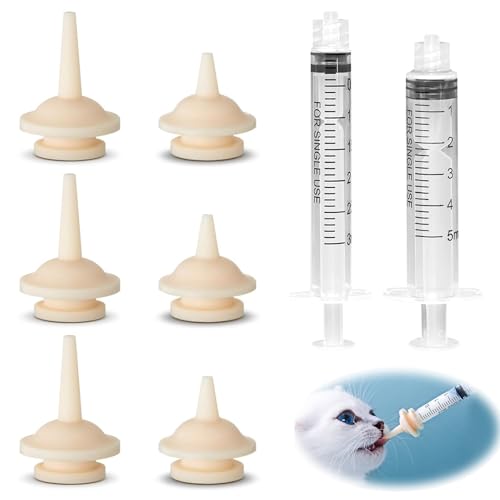 LunarCharm 6-teiliges Sauger für Kätzchenflaschen Wiederverwendbares Fütterset für Kätzchenflaschen Nippel mit Spritzen für Welpen, Kätzchen und andere Neugeborene Haustiere LunarCharm 6-teiliges Sauger für Kätzchenflaschen Wiederverwendbares Fütterset für Kätzchenflaschen Nippel mit Spritzen für Welpen, Kätzchen und andere Neugeborene Haustiere von LunarCharm