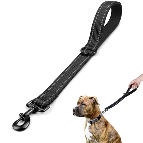 LunarCharm Starke, Kurze Hundeleine, 45 cm, mit gepolstertem Griff, Kurze Leine zur Kontrolle beim Hundetraining, reflektierende Leinen für mittelgroße und große Hunde von LunarCharm