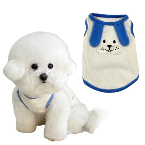 Ärmelloses Tanktop für Hunde, weich und atmungsaktiv mit niedlicher Welpen-Stickerei, bequemes Sommer-T-Shirt für kleine Hunde und Welpen, Weiß, Größe XXL Ärmelloses Tanktop für Hunde, weich und atmungsaktiv mit niedlicher Welpen-Stickerei, bequemes Sommer-T-Shirt für kleine Hunde und Welpen, Weiß, Größe XXL von Lunarthos