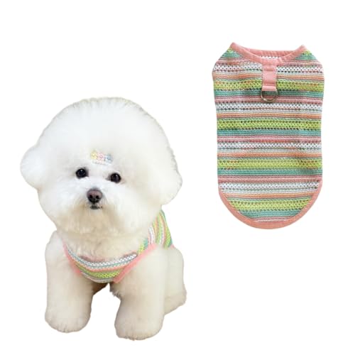 Bunte durchbrochene Strickkleidung für Hunde und Katzen, stilvolle Haustierweste und Rock für kleine Hunde, Katzen, Welpen und Kätzchen, atmungsaktiv, bequem, gemütliche Haustierkleidung (rosa Weste Bunte durchbrochene Strickkleidung für Hunde und Katzen, stilvolle Haustierweste und Rock für kleine Hunde, Katzen, Welpen und Kätzchen, atmungsaktiv, bequem, gemütliche Haustierkleidung (rosa Weste von Lunarthos